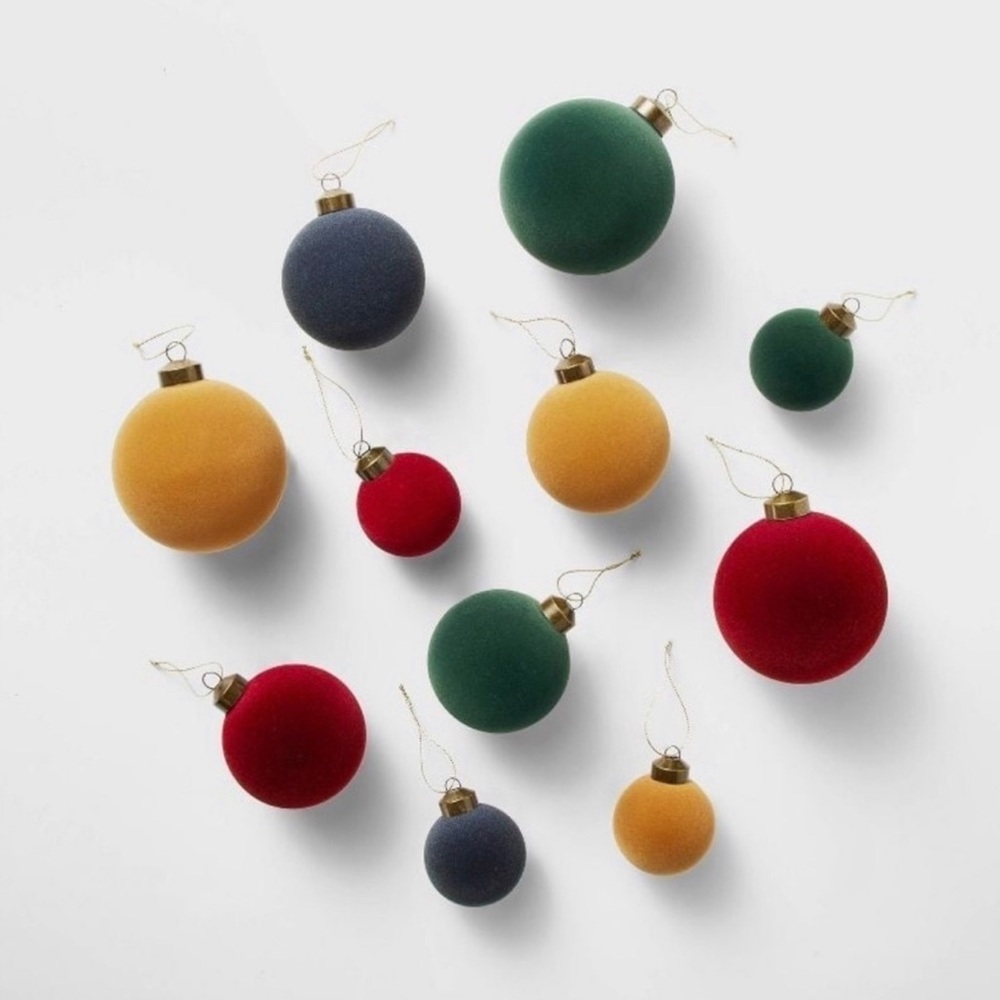 Set of 11 Velvet Christmas Ornaments - Threshold Studio McGee